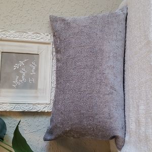 Grey Velvet Throw Pillow Feather Down size 15x23
